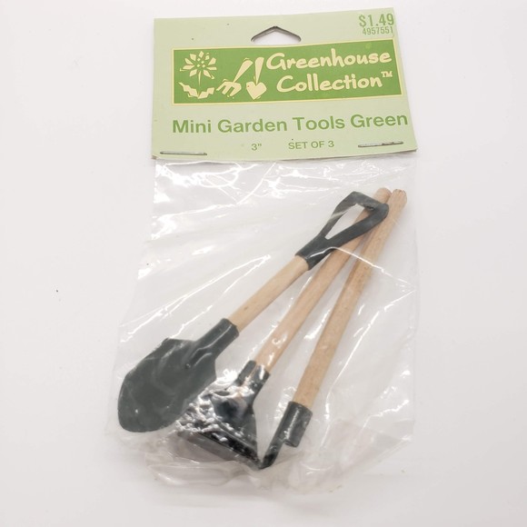 NOS Greenhouse Collection 3" Scale Garden Tool set Shovel, Rake, Hoe - Picture 2 of 2